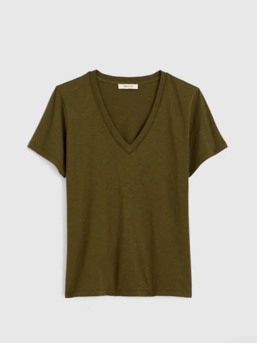 Madewell Olive V-Neck Whisper Tee